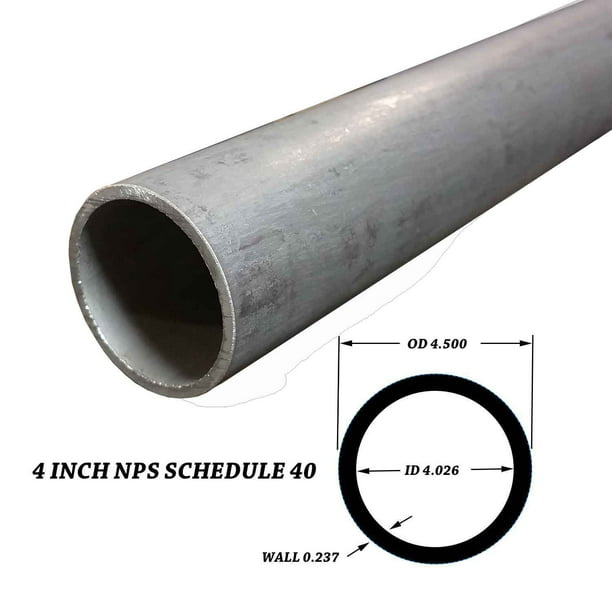 Online Metal Supply 304 Welded Stainless Steel Pipe 4 inch NPS 24 inches Long Schedule 40S 